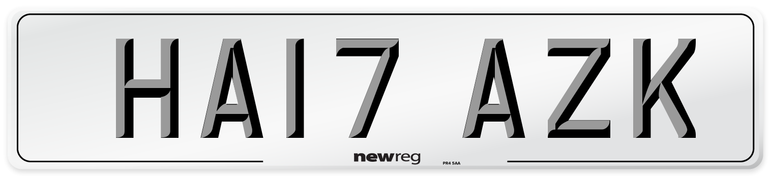 HA17 AZK Number Plate from New Reg